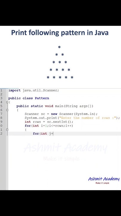 To print pyramid pattern in Java - YouTube