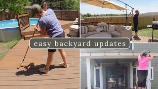 EASY SPRING UPDATES FOR MY BACKYARD | DECK REFRESH + SOLAR LIGHTS