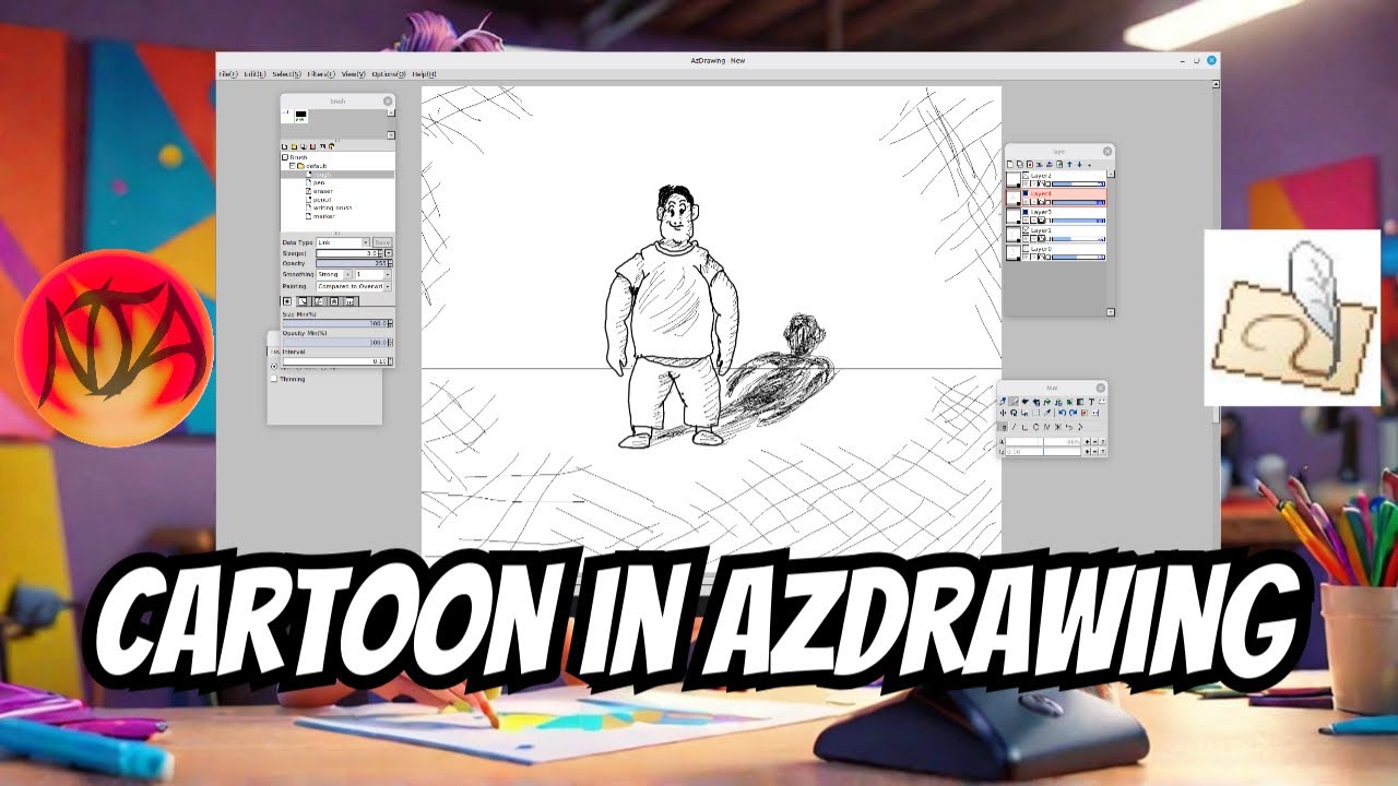 Create an AMAZING Shape Cartoon illustration in AzDrawing