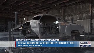 Lubbock business Precision Body Works affected by Sunday fire, crew working to clean area