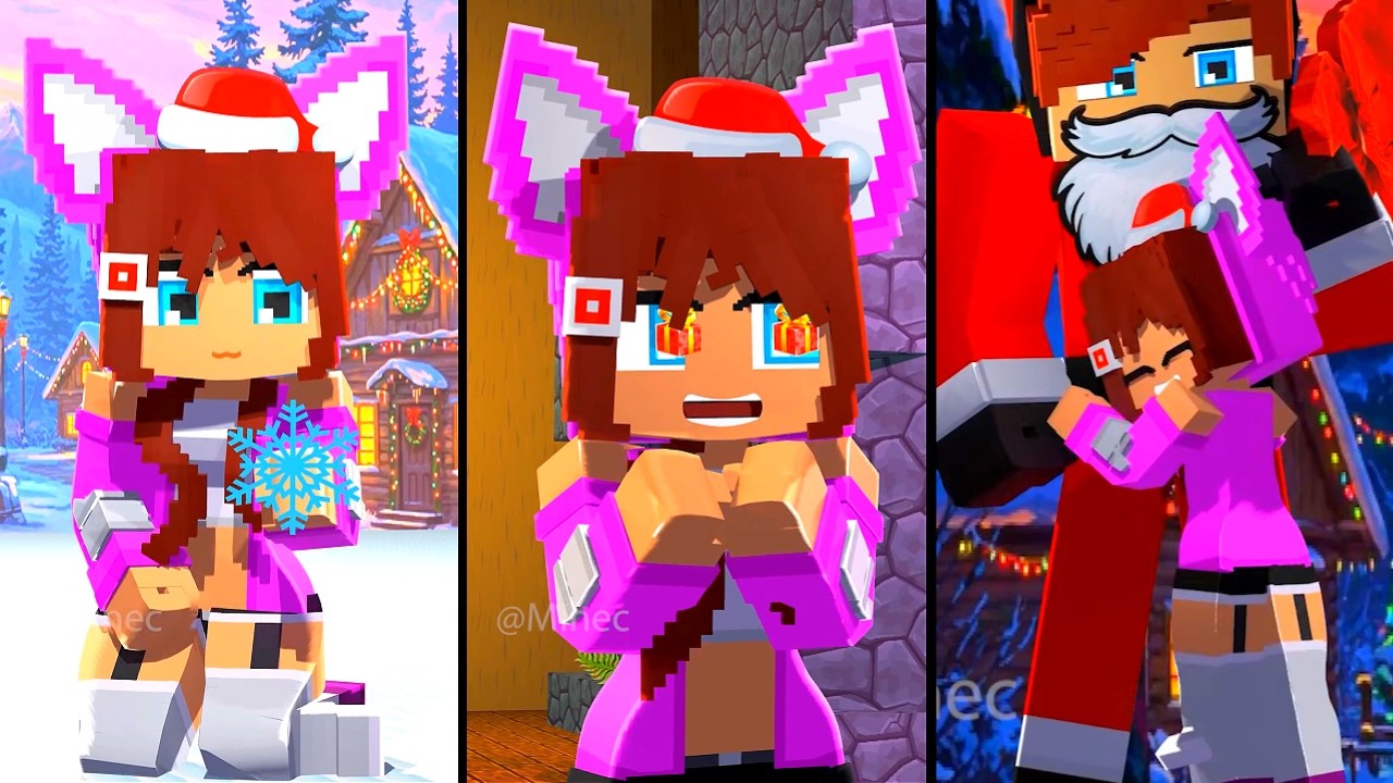 Minecrafts Dark JJ CHOOSE CUTE CAT - Maizen, JJ Sister, Mikey Cats - Christmas Story - Minecraft Mix