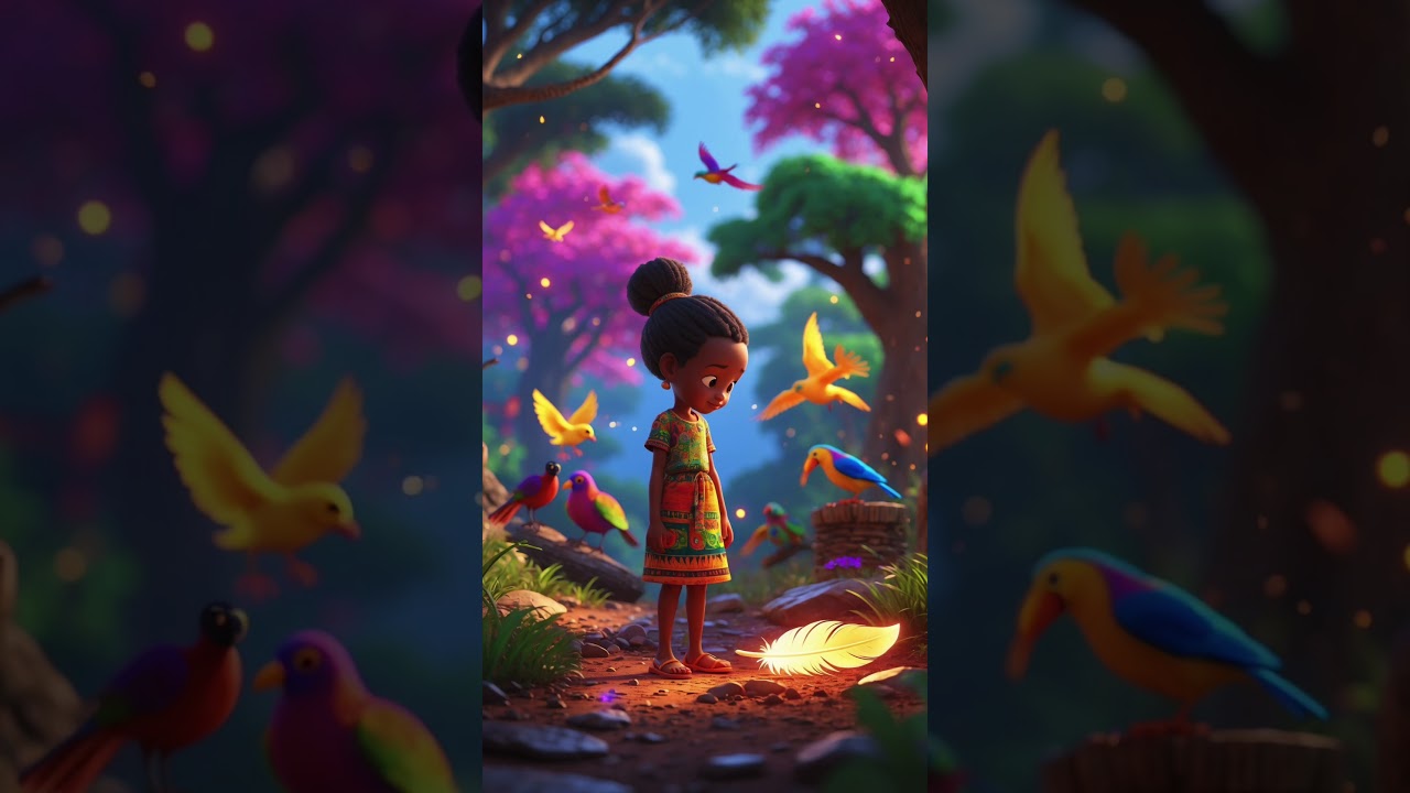 Children Discover The Beauty Of A Single Falling Feather