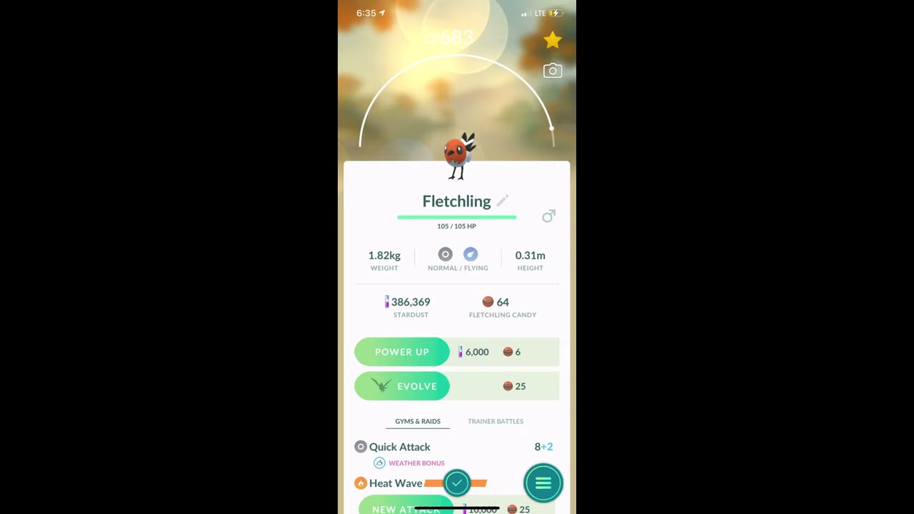 Pokémon Go Fletchling - Fletchinder  Evolution