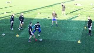 Soccercoachtv.com - Barcelona Possession Penetration Drill.