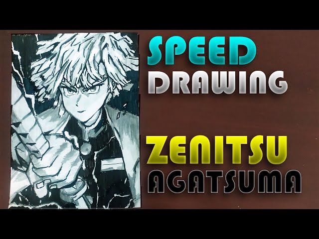 Speed Drawing Zenitsu Agatsuma - (Kimetsu No Yaiba / Demon Slayer ) -   - Claudio_F_ Art