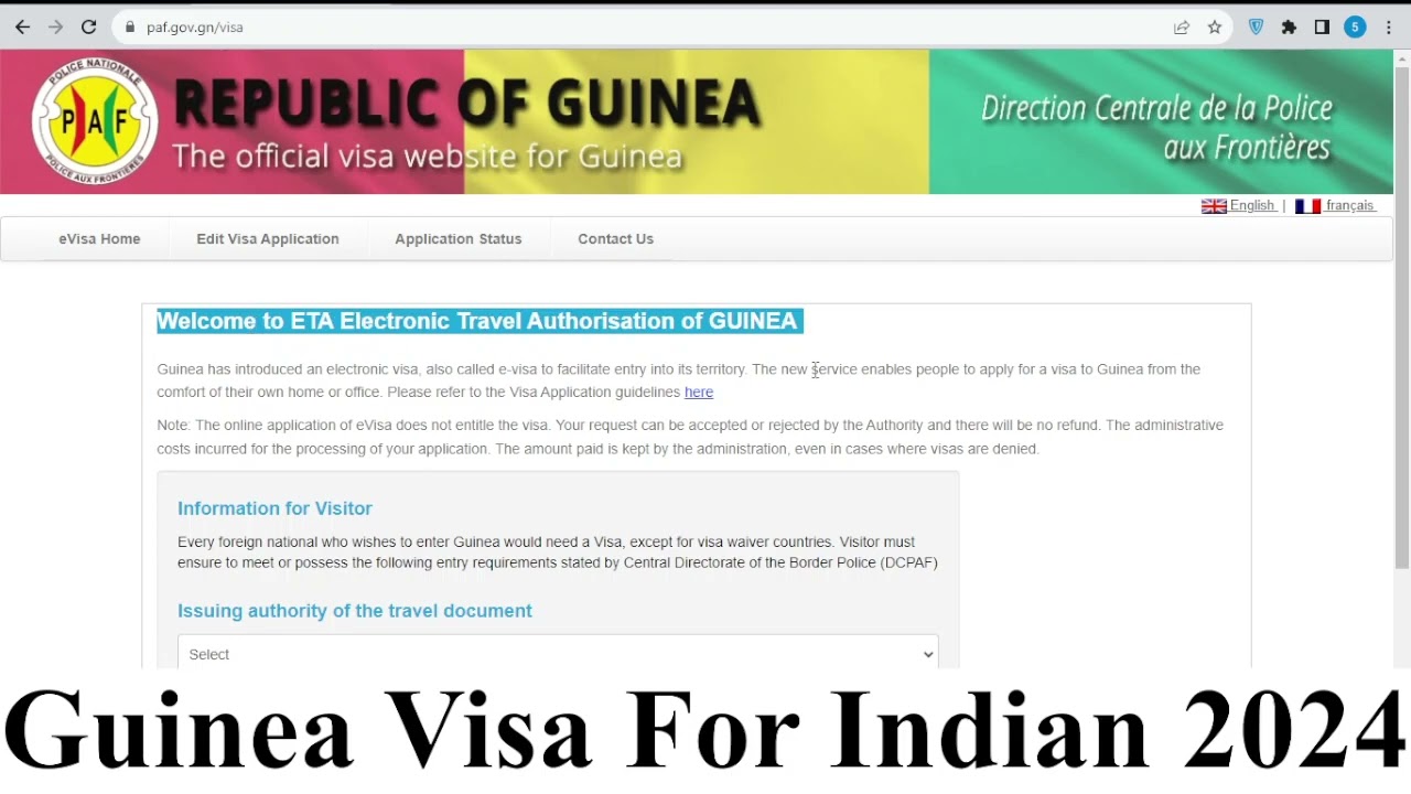⁣Guinea visa for Indian 2024 online from the official website