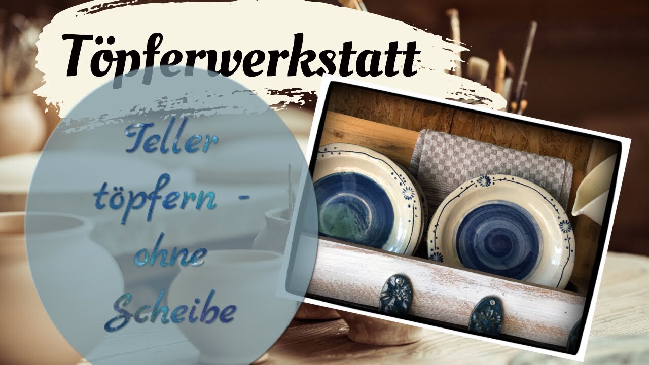 Teller einfach mit natürlichem Dekor töpfern #ceramic #pottery #clay  #töpfern #ohnetöpferscheibe