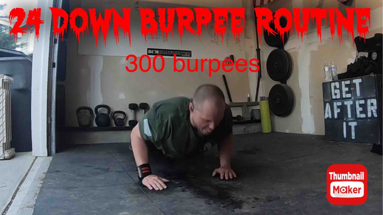 24 Down Burpee Routine Prison Style Workout (workout in description