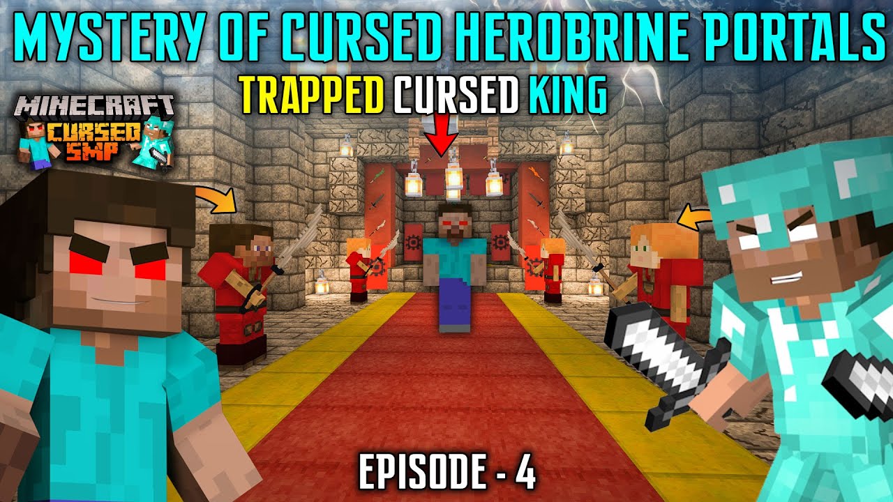 😱MYSTERY OF CURSED HEROBRINE FIRST PORTAL - TRAPPED CURSED KING