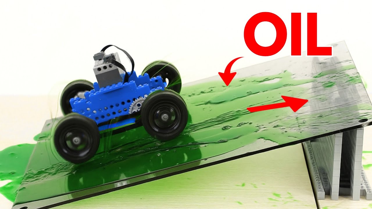 LEGO RC Car vs Oil Slope – The Most Slippery Battle!