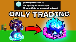 I TRADED up to A GAS FRUIT as a 1 STORAGE USER in BLOX FRUITS!