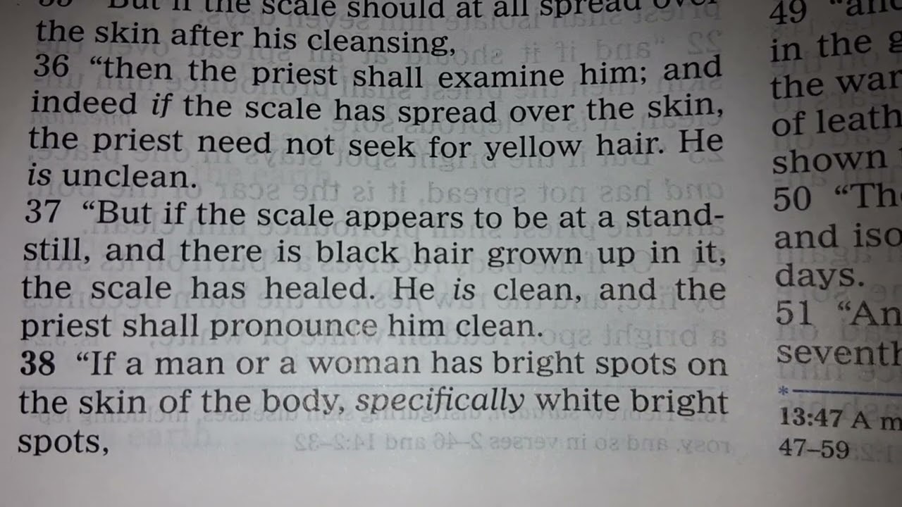 Seventh-day Adventist reads Leviticus 13 and Matthew 26:26-50.