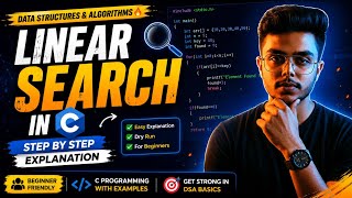 Linear Search in C | Step-by-Step Explanation for Beginners | DSA Day 6 #dsa #coding 