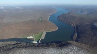 Kinzua Dam and upper Reservoir drone 4k resolution video