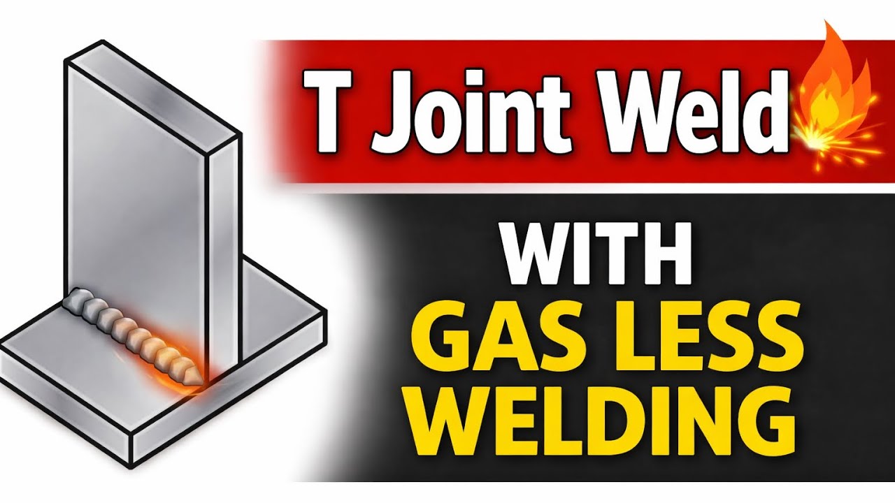 T weld joint with gas less welding 