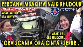 PERDANA..!! PRAMUGARI STJ MBAK IFA NAIK STJ 058 RHUDOUR SUDIRO TUNGGA JAYA DI TERMINAL PONDOK PINANG