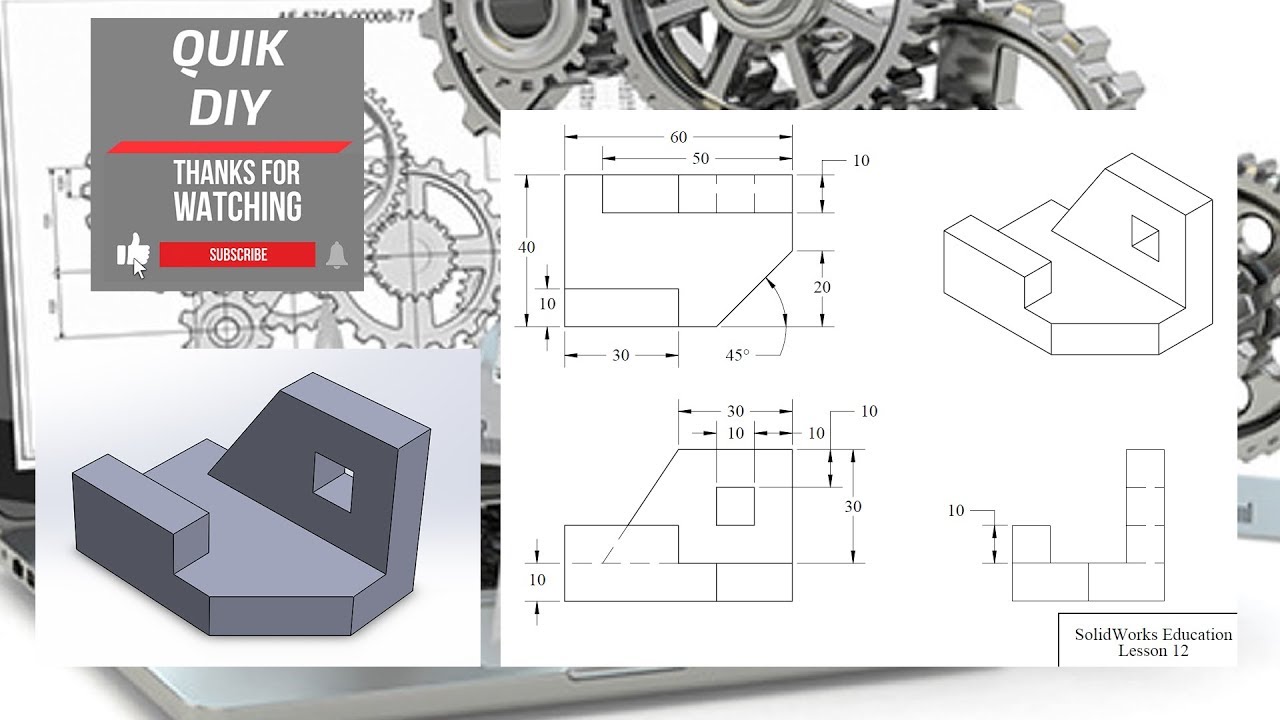 Solidworks CAD Tutorial exercise #12 for beginners - YouTube
