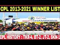 CPL WINNERS LIST FROM 2013 TO 2021 | CARIBBEAN PREMIER LEAGUE WINNERS SINCE 2013 - 2021 | CPL WINNER