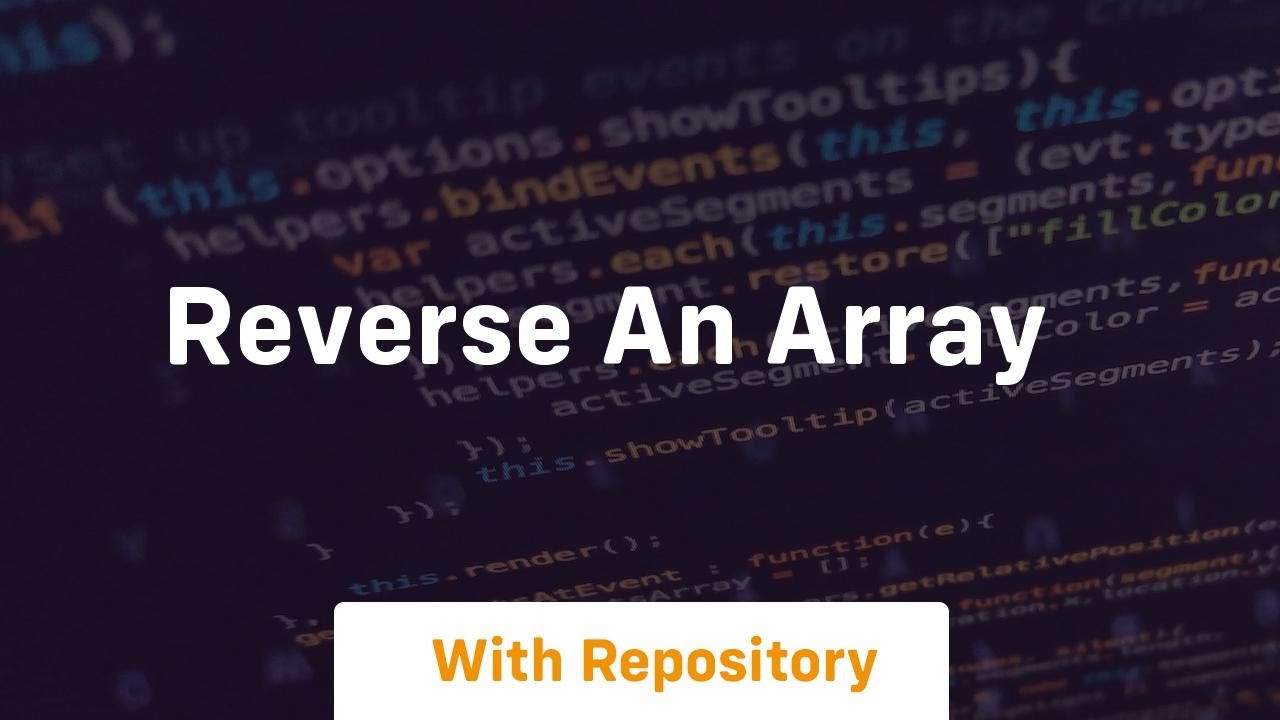 Reverse an array - YouTube