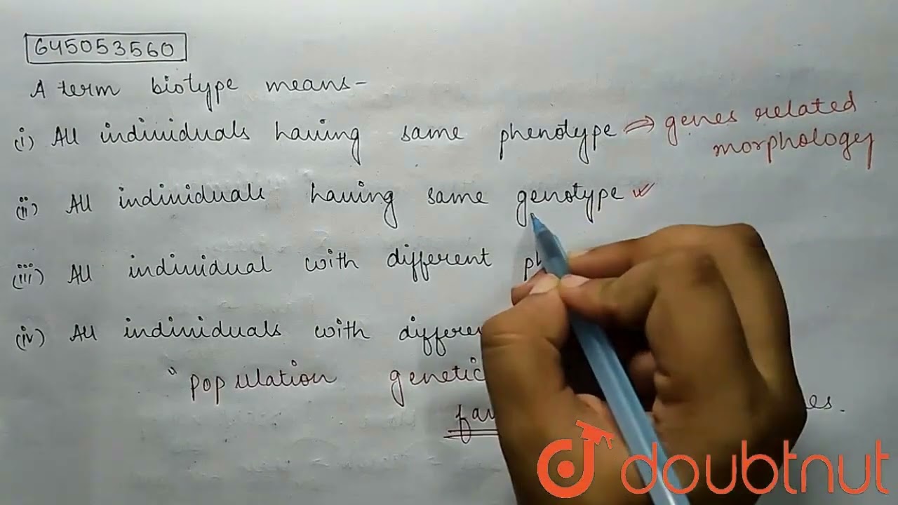 A term biotype means-  | CLASS 12 | ECOSYSTEM | BIOLOGY | Doubtnut
