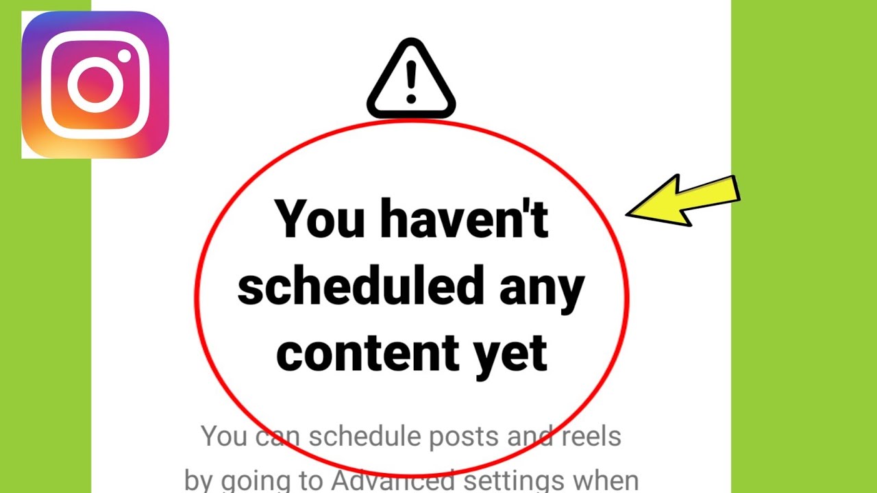 Instagram | You haven't scheduled any content yet Problem - YouTube
