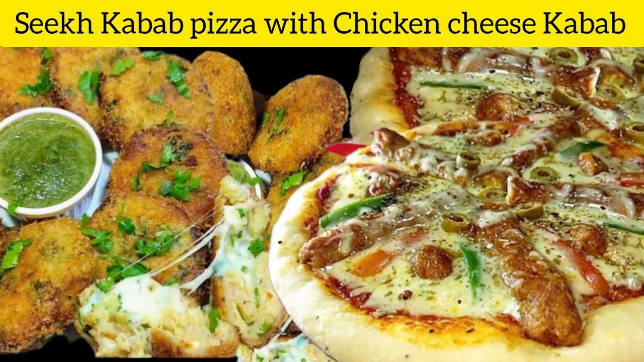 Chicken Seekh Kabab Pizza Recipe With Chicken Cheese Kabab Recipe by your Perfect Plate