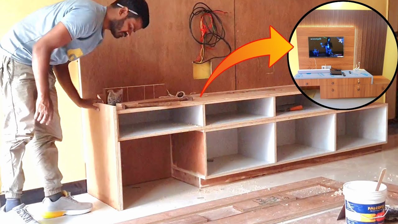 How To Make tv unit टीवी यूनिट कैसे बनाएं tv_unit making full