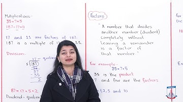 Class 6 - Mathematics - Chapter 03 - Lecture 1 - Factors and multiples - Allied School