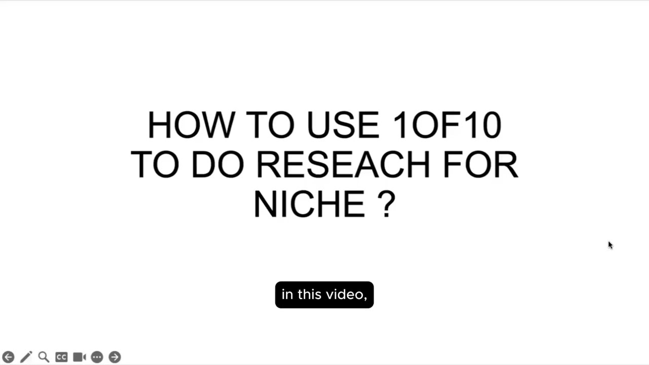 Module 1 - Video 4: How To Use 1of10 To Do Niche Research