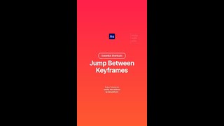 Jump between keyframes | After Effects tutorial #shorts