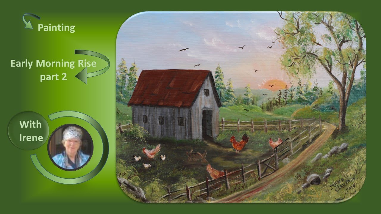 How to paint a little farm, a summer landscape-Early Morning Rise part 2