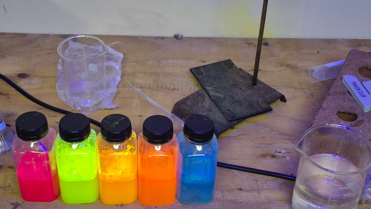 Making glow pigment with water and acetic acid.