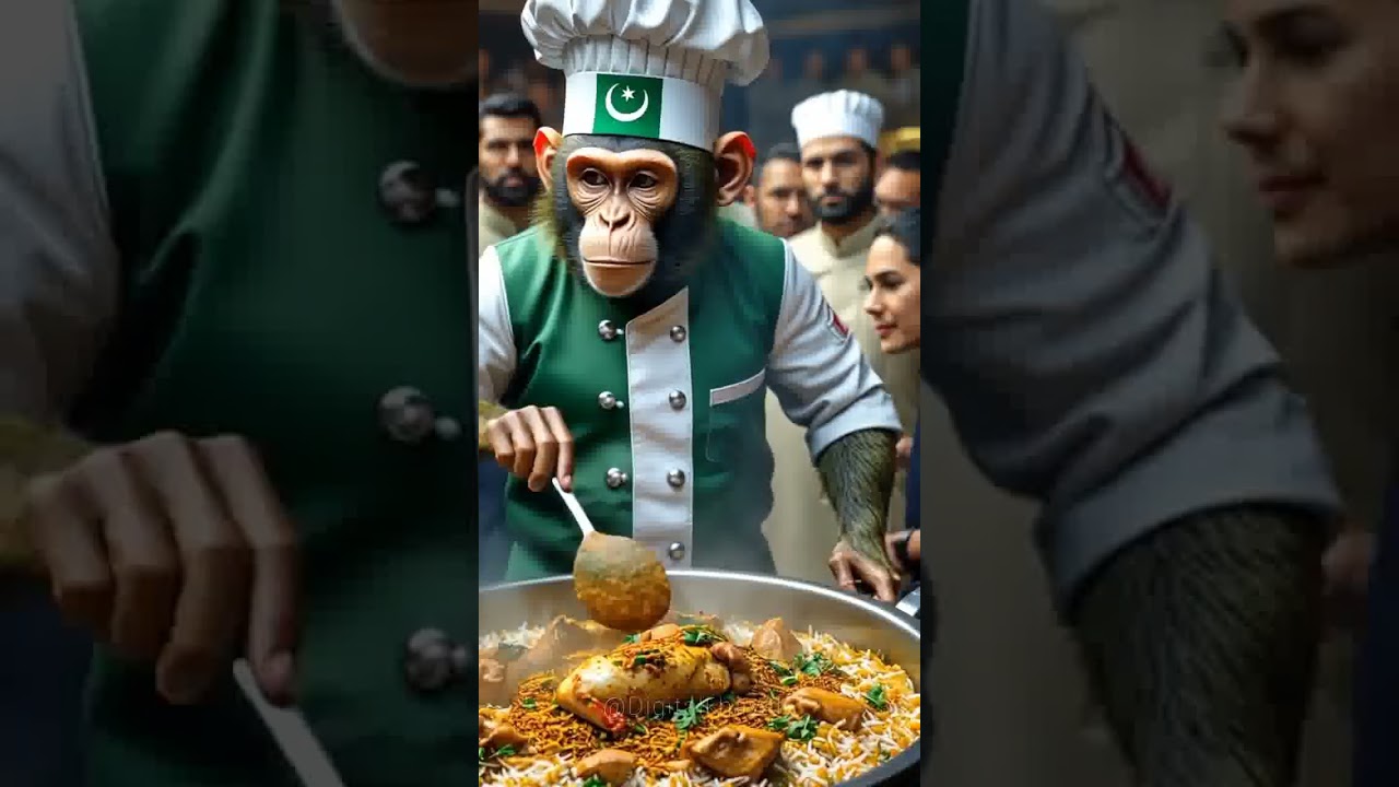 Pakistani and Indian monkey cooking competition😶‍🌫️🎉🌟⭐💥💯