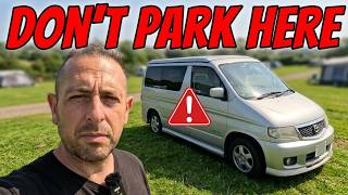 Be careful how you park on this campsite