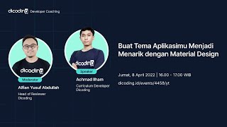 Dicoding Dev Coaching #46: Flutter | Buat Tema Aplikasimu Menjadi Menarik dengan Material Design