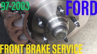 How To Replace Front Wheel Bearings Rotors & Brake Pads On 972003 2WD Ford F150 Expedition RWD 2x4