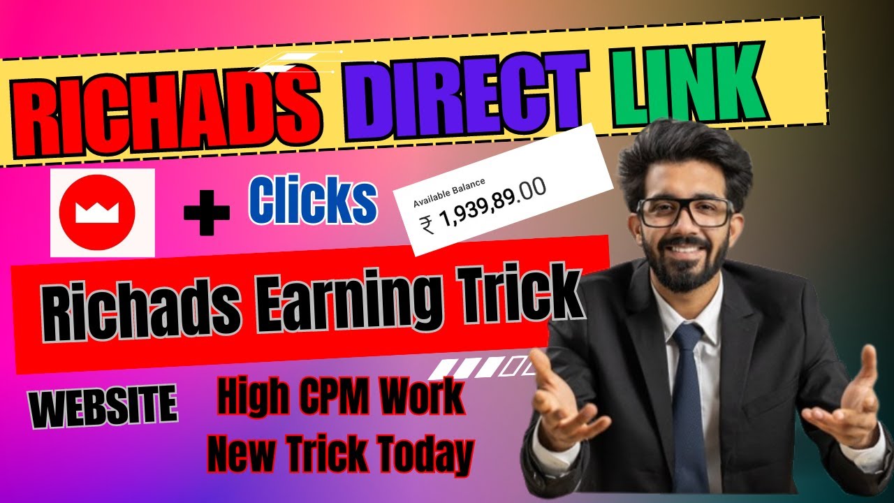 Richads Earning Trick Earn 300/ Day Richads Direct Link Earning