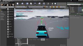 [ UE4 ] AI Vehicle - Test 05 - Straight line test ( Car View )