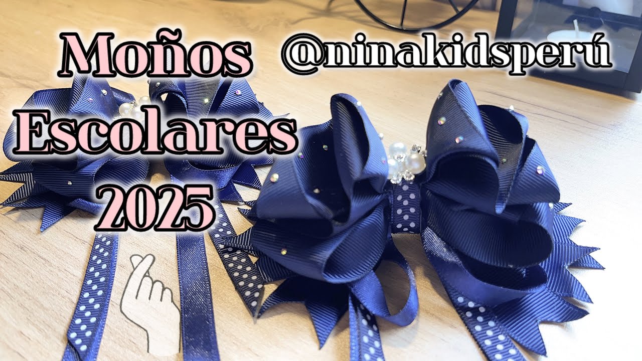 MOÑO ESCOLAR 2025🤗🎀 esponjo, grande y hermoso 🤩 lazos escolares en pares moños para niñas 🎀🤩