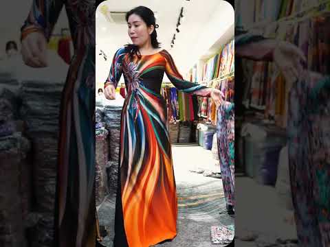 Video Vải Áo Dài Cẩm Tú lụa mới loang màu đẹp 2023 - youtube