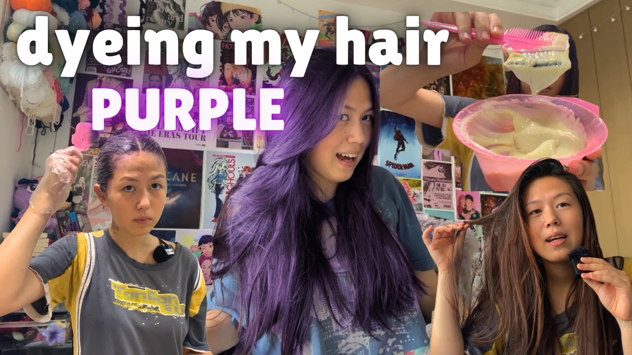 My Hair is Bad「tours」 dyeing my hair purple (again) - YouTube