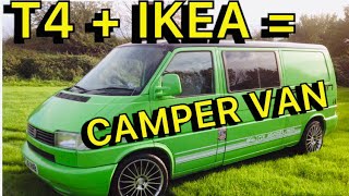VW T4 DIY Camper van Conversion Using Ikea furniture Van life Self Build Van Tour - sprinter next