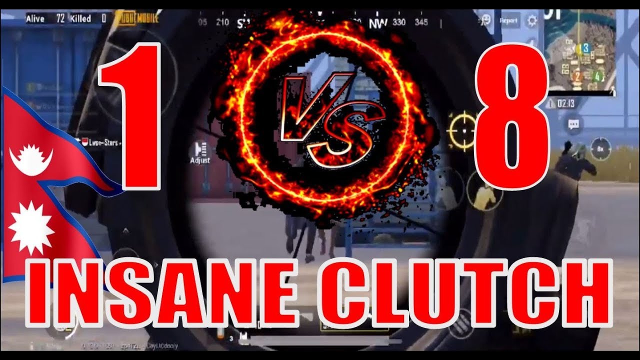 Clutches ft 1v8 moment | pubg mobile. NERO