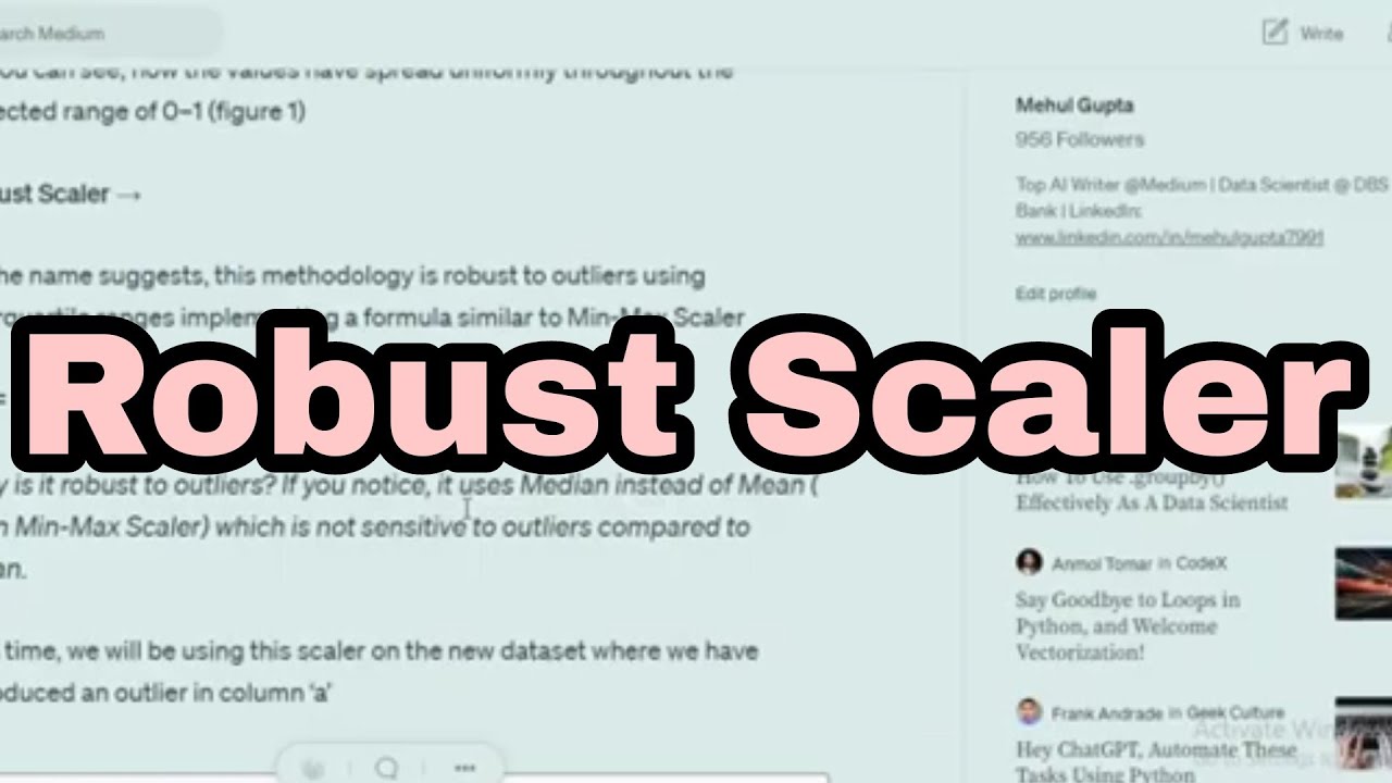 Robust Scaler explained with codes - YouTube