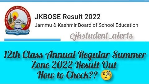 Jkbose 12th Class Result Out 🔥