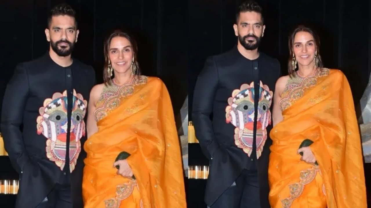 Neha Dhupia And Angad Bedi Arrived At The Wedding Reception Of Nupur Sanon