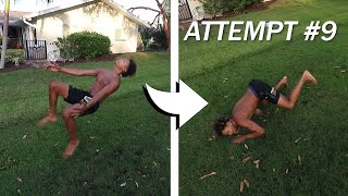 Lucas Eats Dirt 9 Times Trying To Backflip!!