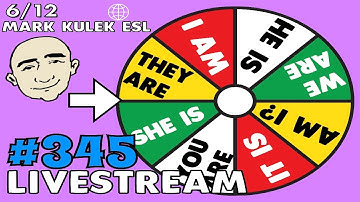 #345 Be verbs - is, are, am (the grammar wheel) | Mark Kulek ESL LiveStream Lesson - Learn English