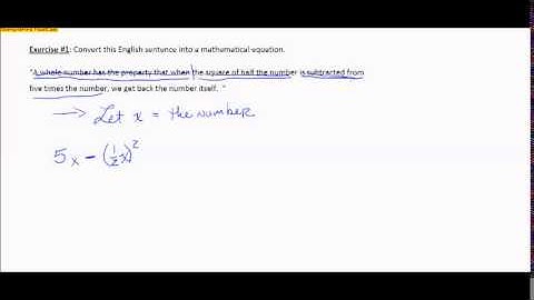 Writing Equations Using Symbols