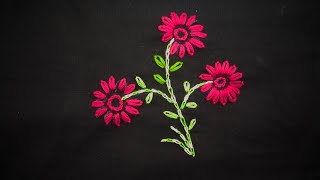 Hand Embroidery work day 2- single/ detached chain stitch, magic chain stitch